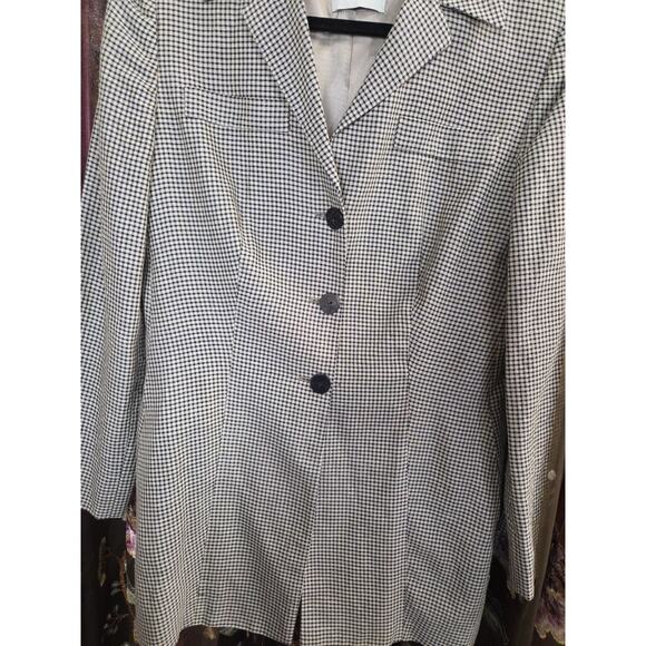 Vintage Tous Les Jours Blazer Vintage Linen Silk Blend Size 8 US Cinq A Sept - Picture 3 of 16